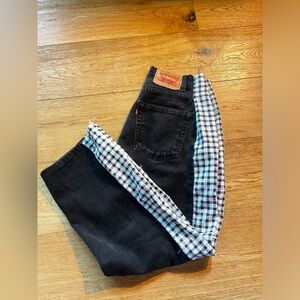 Levi's Black Straight Leg Jeans with Checkered Lining